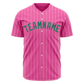 Custom Pink Pinstripe Mesh Fans Special Edition Authentic Baseball Jersey